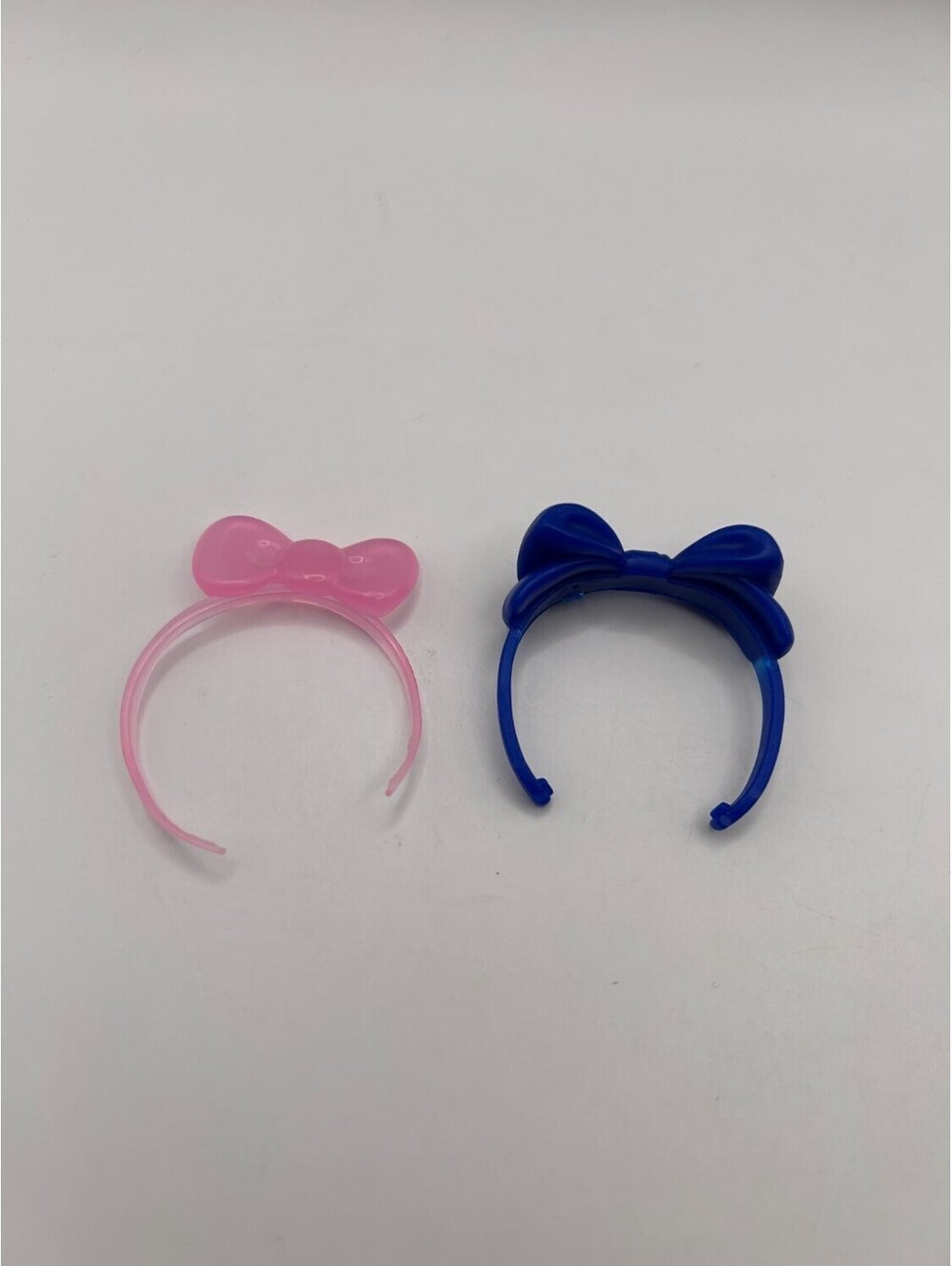 Fashion Doll Bow Headbands Lot of 2 Translucent Pink Royal Blue Hair Accessories